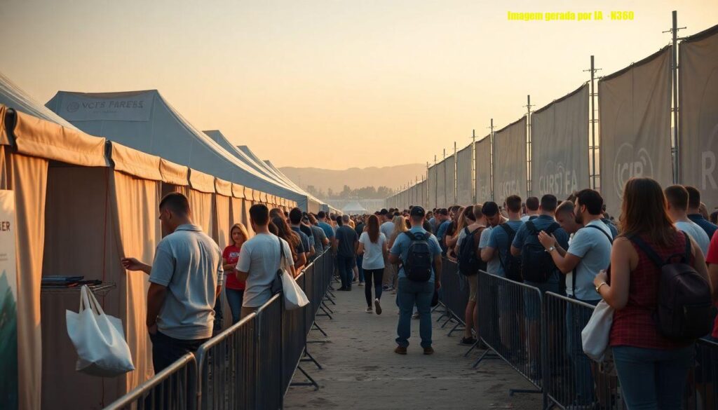 Brindes no Lolla 26: filas de até três horas
