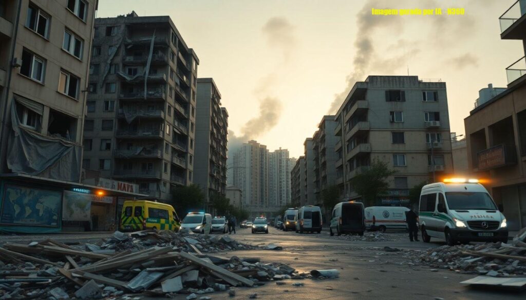 Onda de mísseis atinge áreas urbanas de Tel Aviv