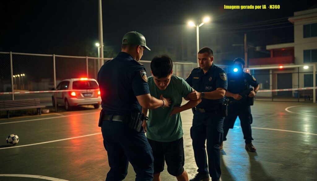 Vídeo mostra prisão durante jogo em Pouso Alegre