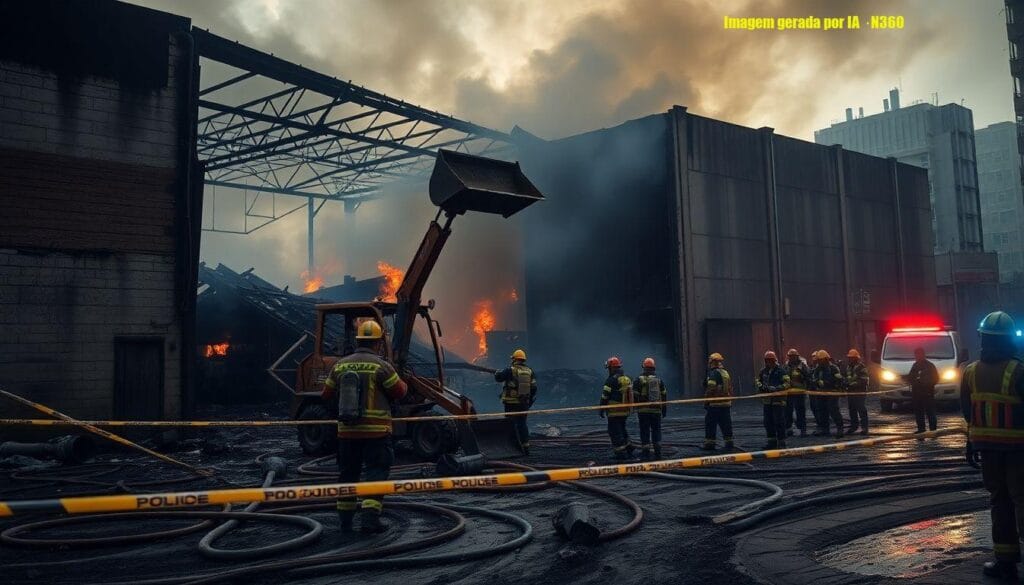 Incêndio em galpão no Brás segue por mais de 20 horas