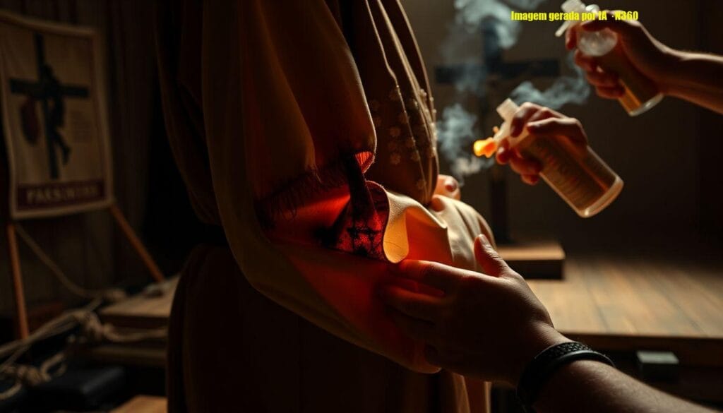 Traje de Henri Castelli pega fogo em São Paulo