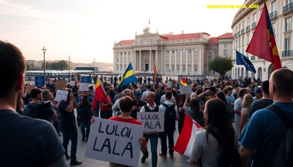 Protestos contra Lula em Lisboa reúnem portugueses e brasileiros