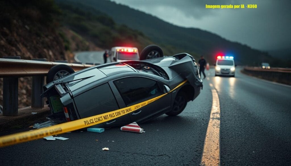 Capotamento na BR-356 em Itabirito deixa dois graves