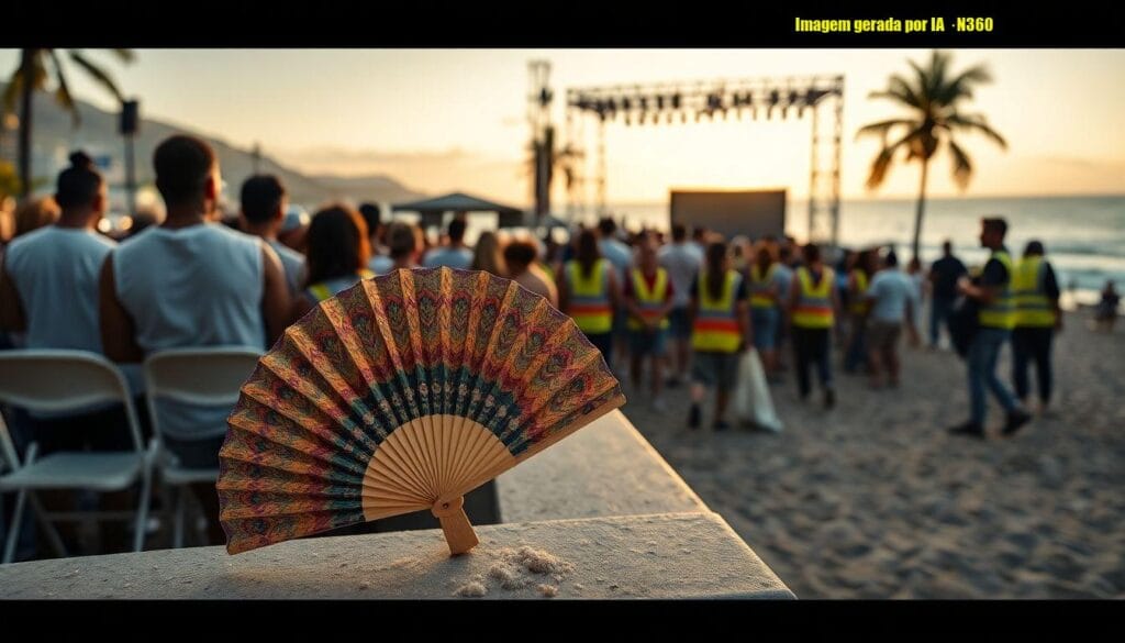 Shakira no Rio: posa com leque da Saara antes do show