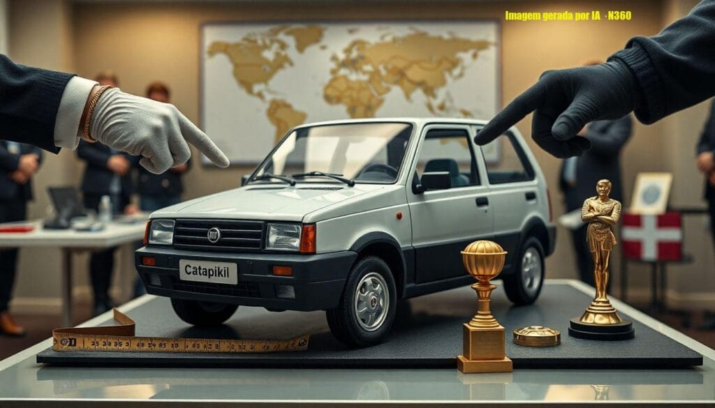 Fiat Panda 1993 'magro' tenta recorde de carro mais estreito