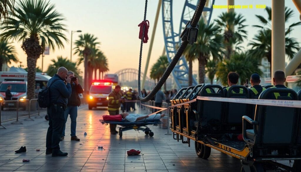 Cabo rompe em brinquedo em Sevilha; quatro feridos