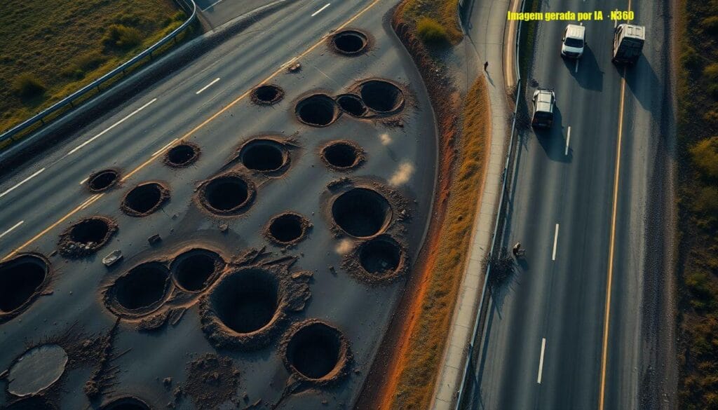 Crateras em estradas após resgate militar dos EUA