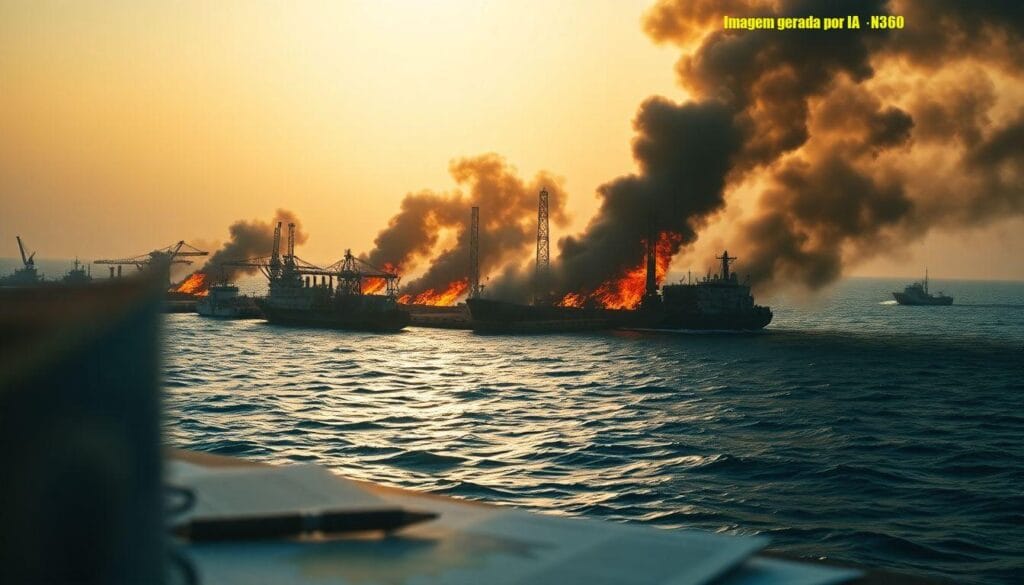 Incêndio atinge terminal russo no Mar Negro