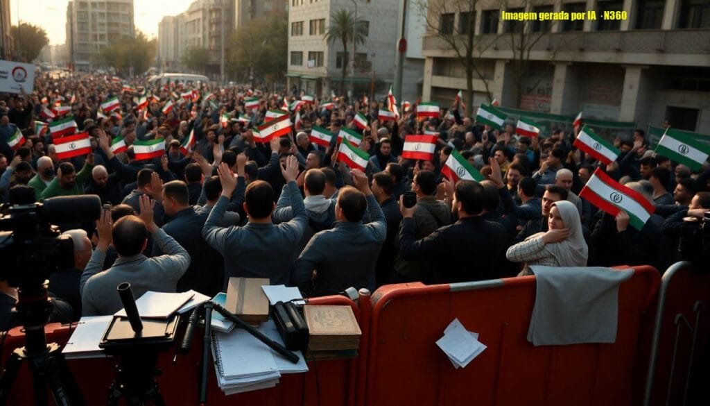 Multidões pró‑Khamenei se reúnem após anúncio de cessar‑fogo