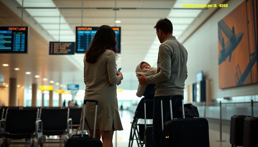 Adriana Esteves e Vladimir Brichta ajudam mãe no aeroporto