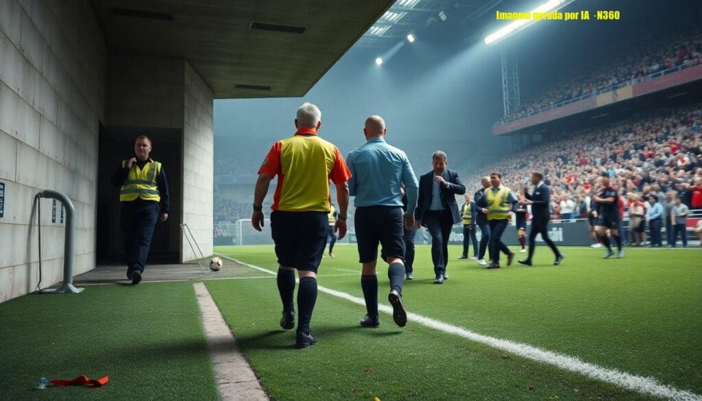 Árbitro de Mirassol x Bahia sai escoltado após 35 minutos