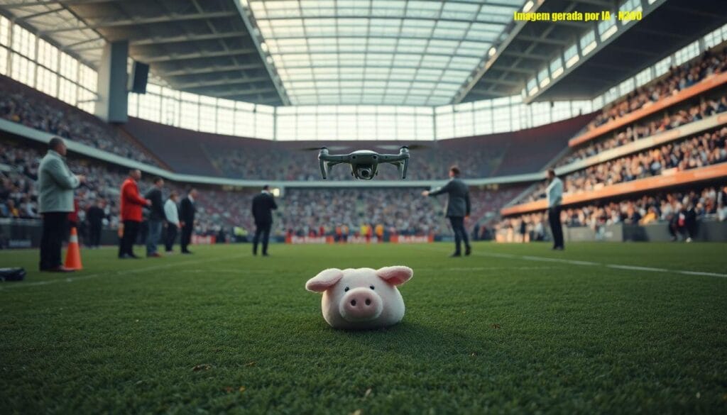 Corinthians x Palmeiras: drone lança porco e paralisa clássico