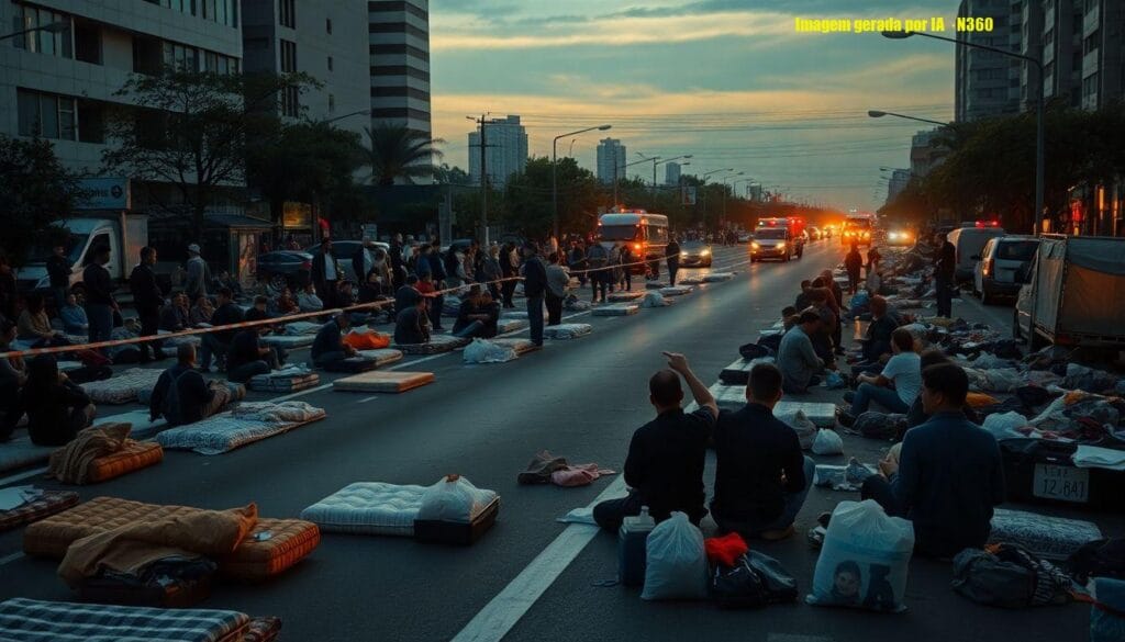 Moradores desalojados por explosão no Jaguaré protestam
