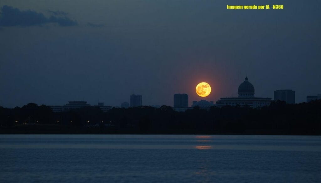 Lua das Flores ilumina céu de Brasília em 2 de maio