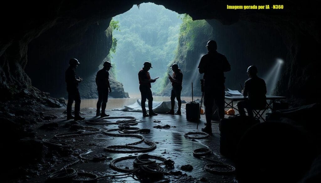 Chuva atrasa busca por dois desaparecidos em caverna no Laos