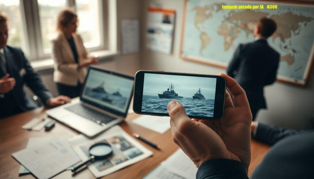 Trump publica imagem de navios afundados