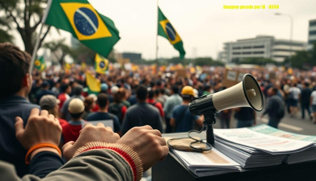 Ato no Eixão Sul pede fim da jornada 6x1