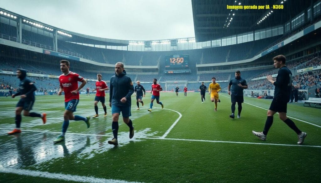França x Iraque: chuva e muito 'bola rolando'
