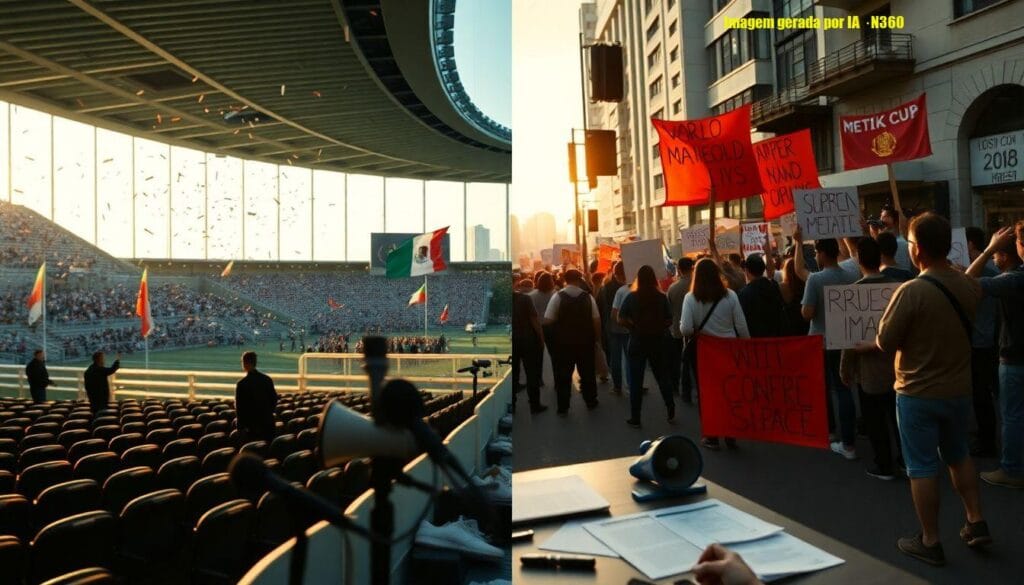 México divide-se entre empolgação pela Copa e protestos