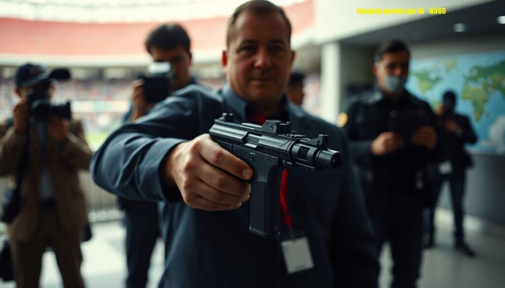 Repórter recebe objeto semelhante a arma no México