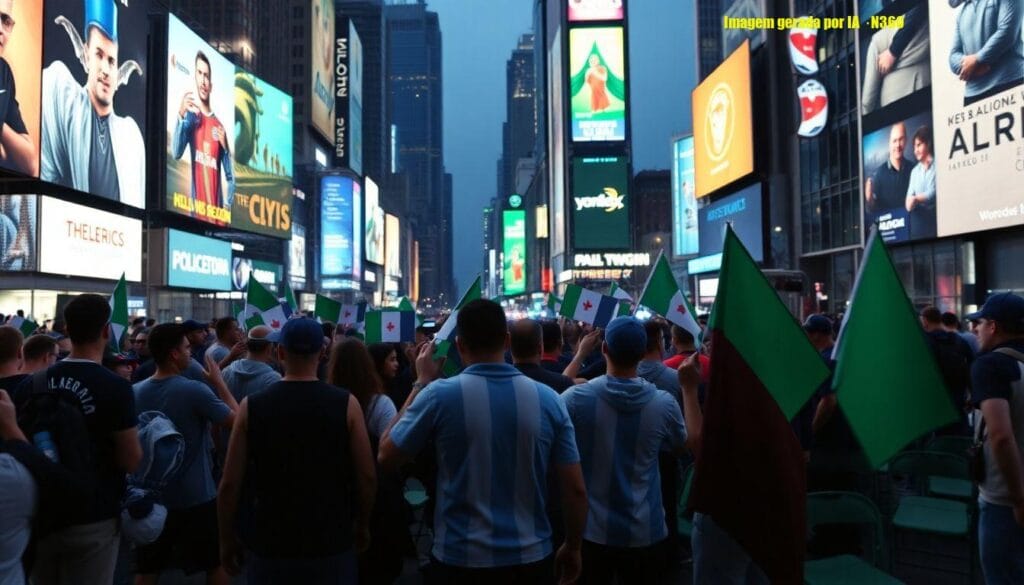 Torcedores brigam em Times Square; vídeo circula