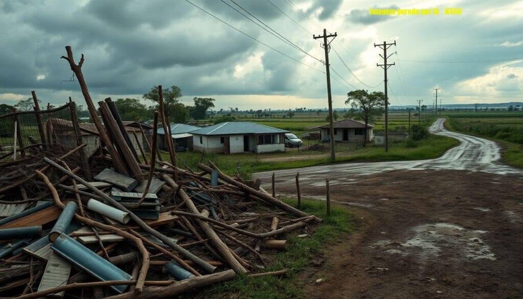 Tornado atinge Giruá (RS) e devasta propriedades