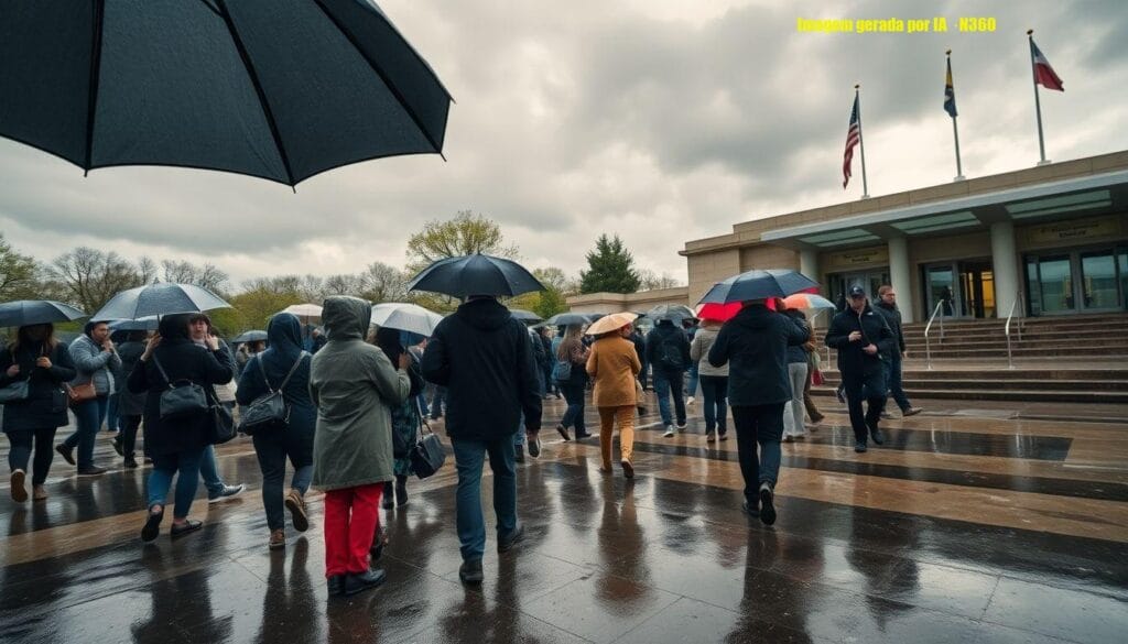 Tempestades forçam evacuação no National Mall