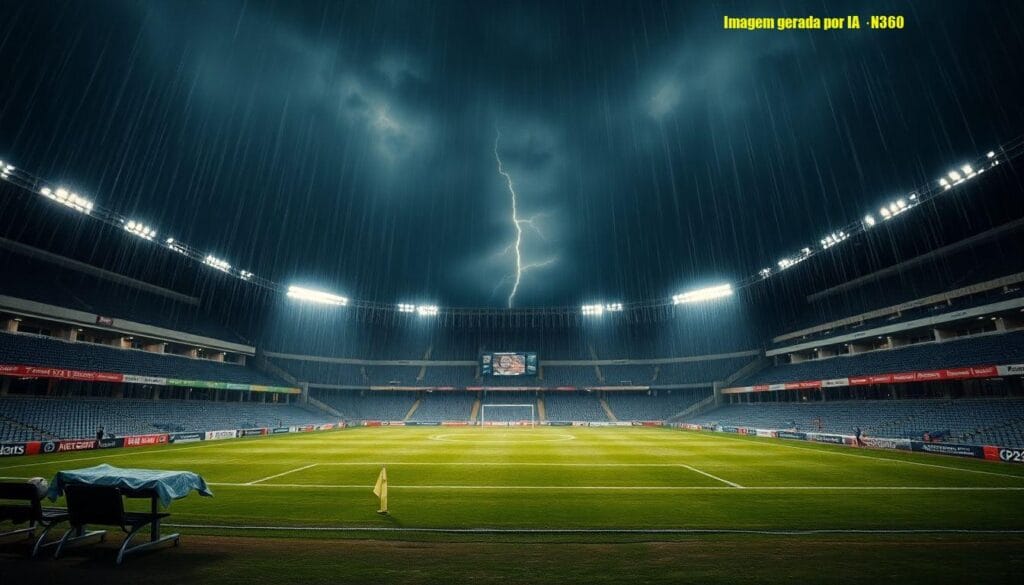 Tempestade atrasa México x Inglaterra em uma hora