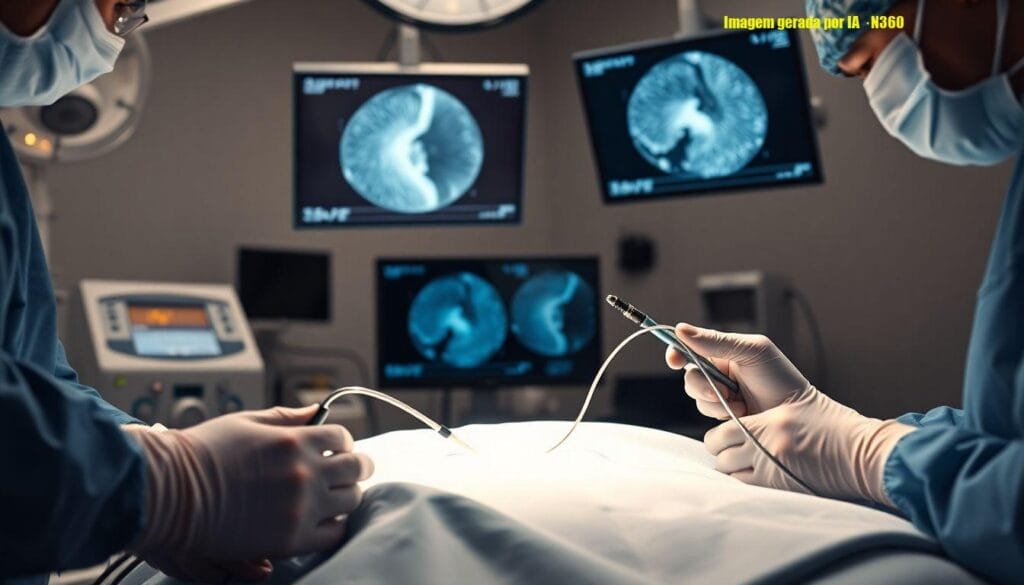 Ondas de choque e balão em artérias calcificadas
