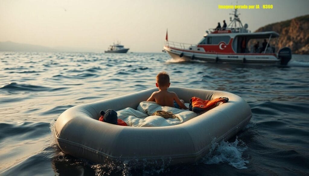 Guarda Costeira resgata criança na costa de Aydın