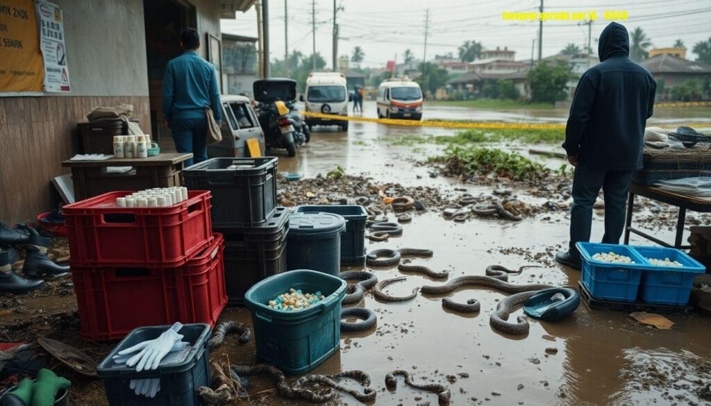 Tufão no sul da China aumenta risco de encontros com cobras