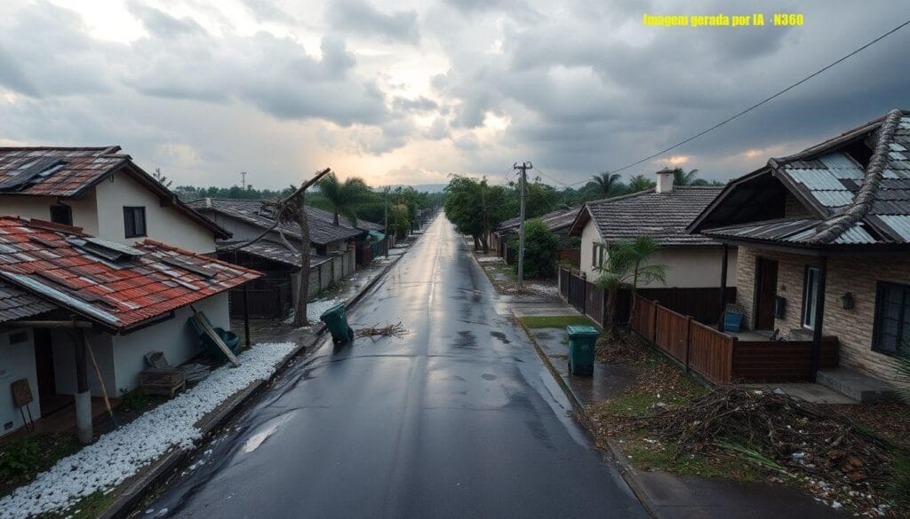 Temporal destelha casas em Eldorado do Sul (RS)