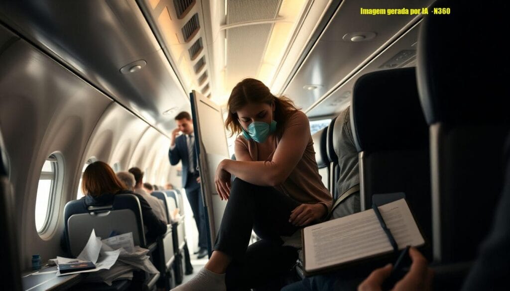 Mulher segura marido quase sugado de avião