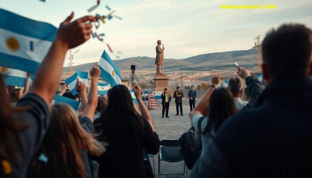 Cidade patagônica com estátua de Messi celebra vaga