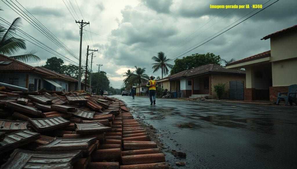 Chuva e ventos acima de 100 km/h causam danos no RS