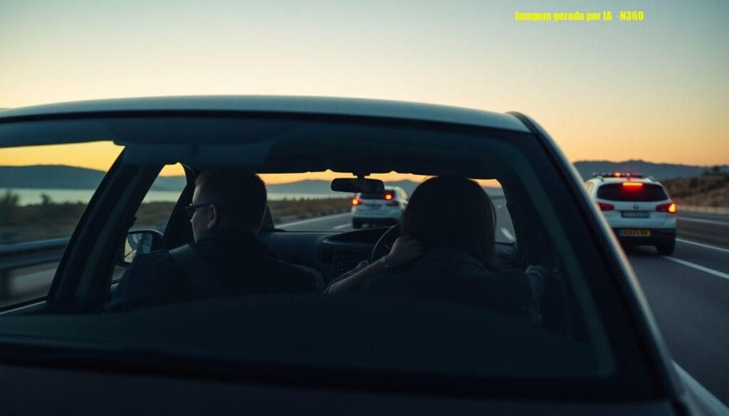 Casal flagrado fazendo sexo em carro na A-7