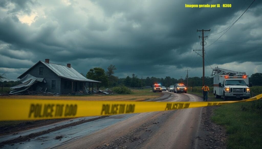 Tornado atinge Pedro Osório (RS) em frente fria
