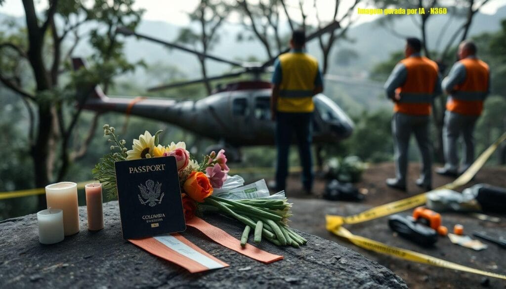 Queda de helicóptero na Vista Chinesa mata três colombianas