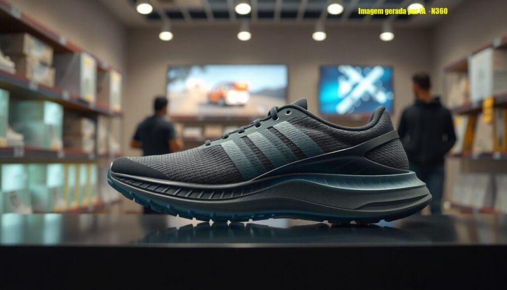 Adidas Megaride com 20% de desconto e entressola aberta