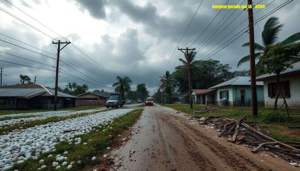 Granizo e ventos destroem cidades em Santa Catarina