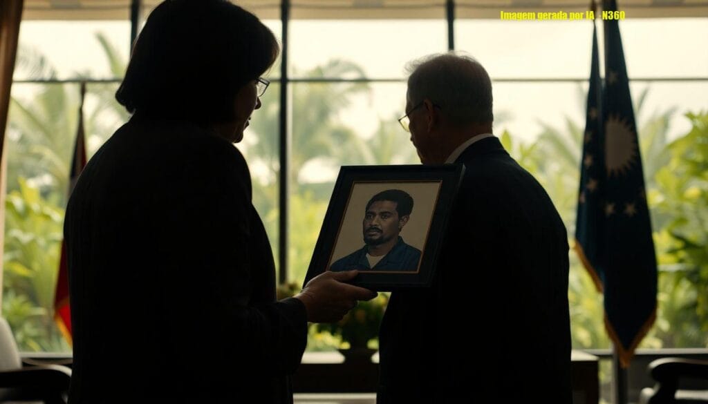 Janja entrega a DiCaprio foto de Raoni no Planalto