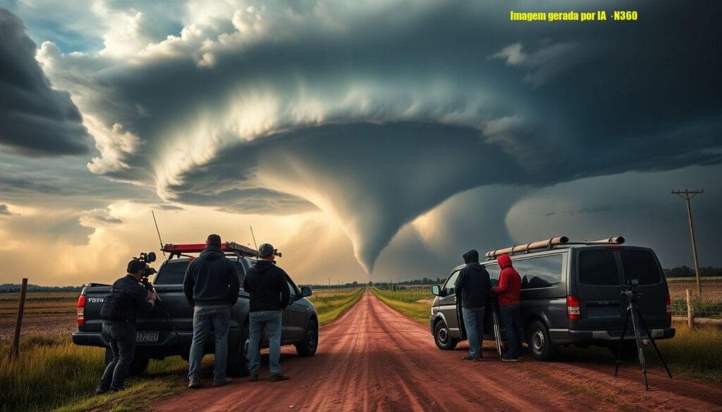 Caçadores registram tornado ao vivo no Extremo-Oeste de SC