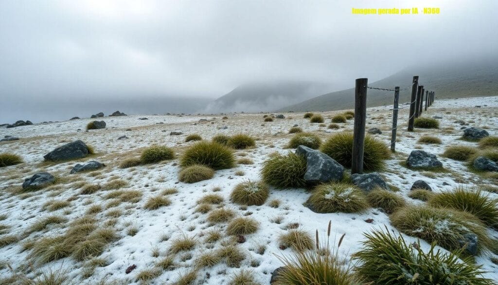 Serra do RS registra neve em São José dos Ausentes