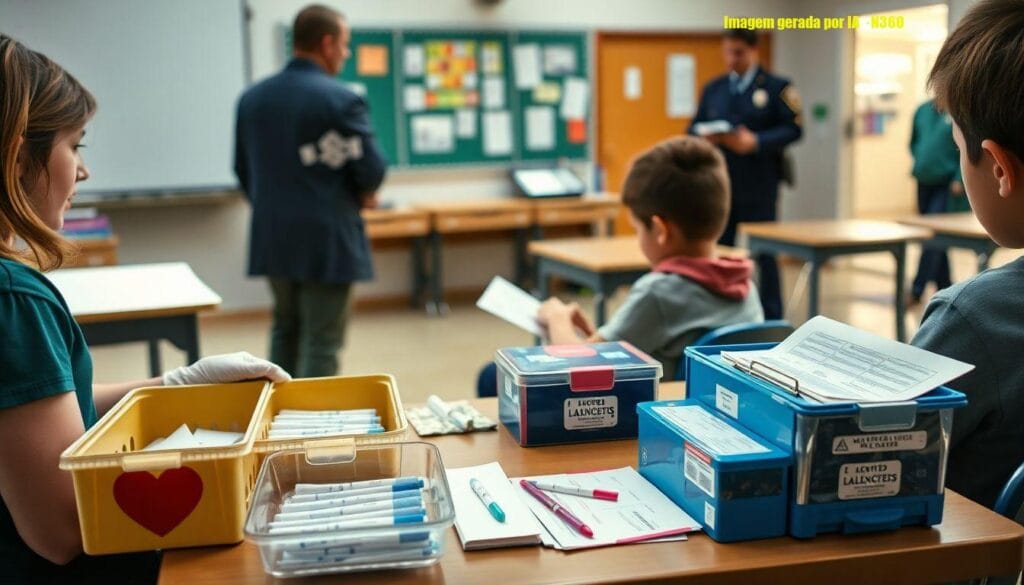 Alunos atendidos após uso de lancetas em feira escolar
