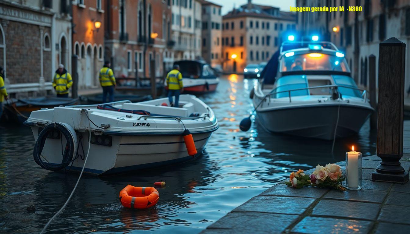 Brasileira desaparece em Veneza; marido morre em colisão